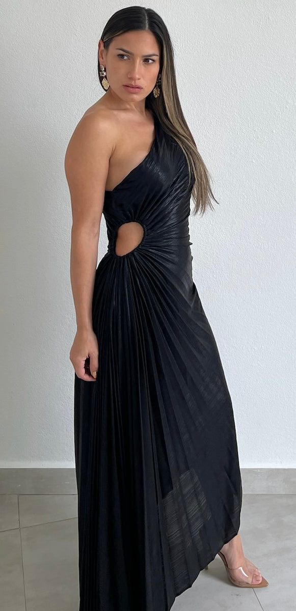 elegant occasion black sequin one-shoulder midi dress Midi Dresses Dura One Shoulder Sequin Midi Dress Black Sequin Size 6 main image 1