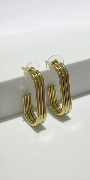 Style in Simplicity Gold Oval Hoop Earrings