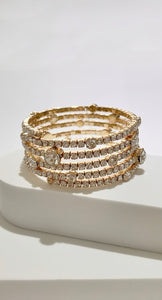 Sparkling Essential Gold Rhinestones Bracelet