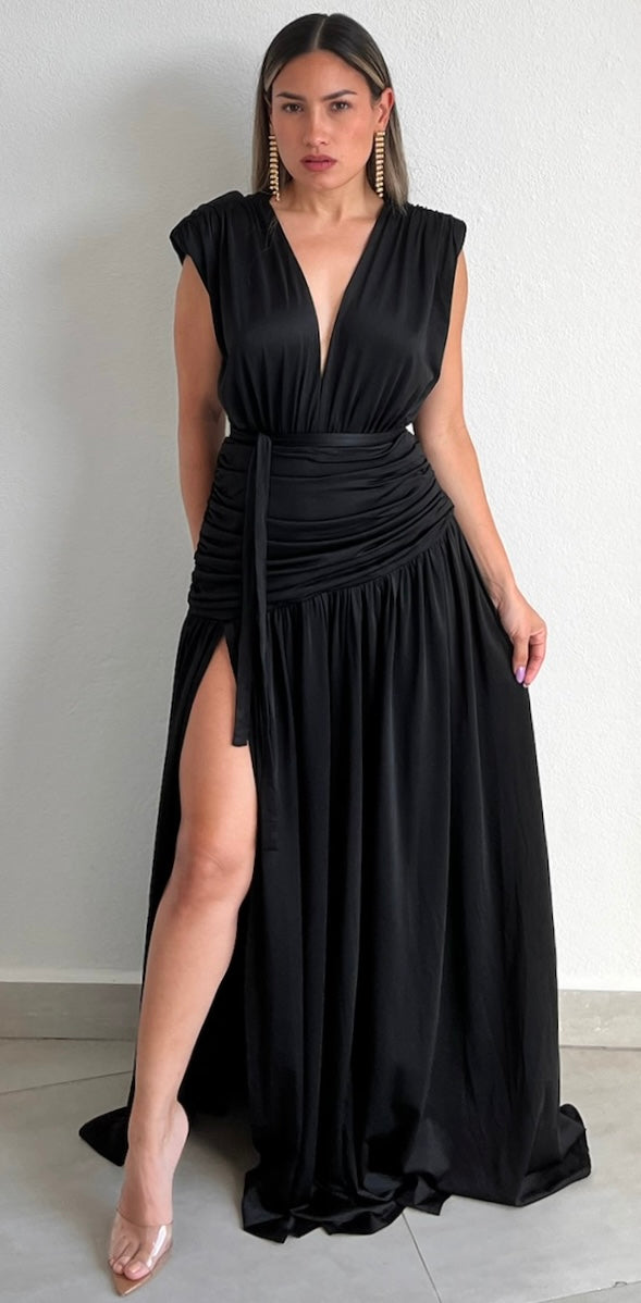 Distinctive Style Black Maxi Dress