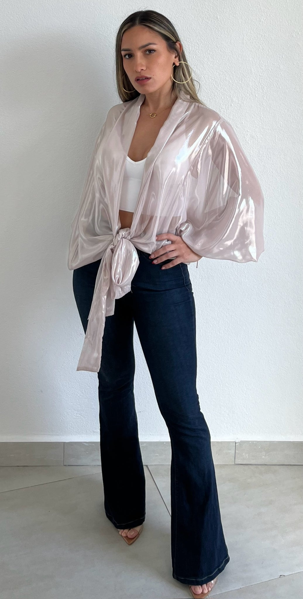 Get Down to Shimmer Long Sleeves Blouse
