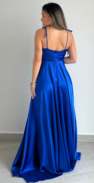Simply Dreamy Royal Satin Formal Gown