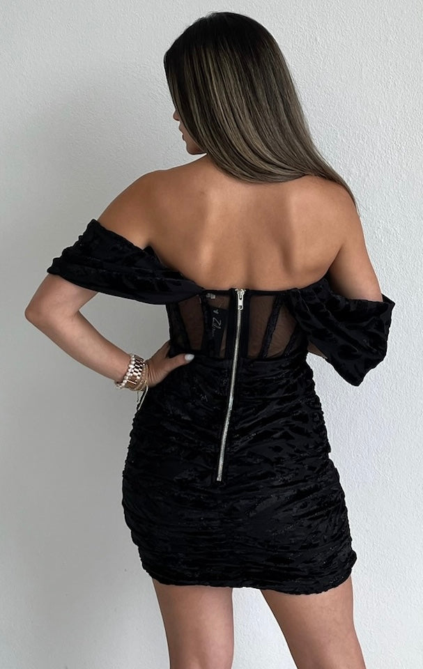 High-Class Hottie Black Corset Dress