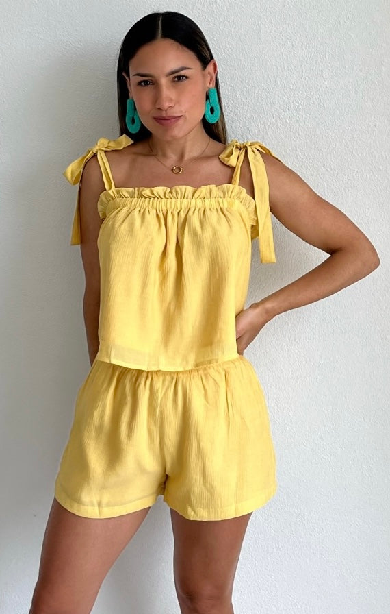 Hotter Temps Yellow Two-Piece Set