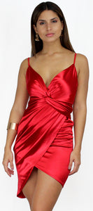 Anything for You Twist Red Satin Dress
