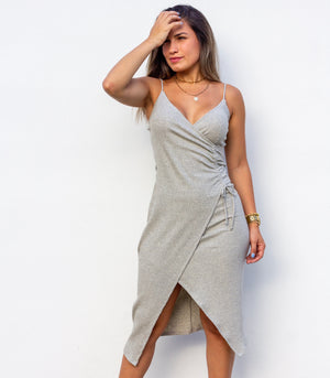 Freestyle Grey Knit Midi Dress