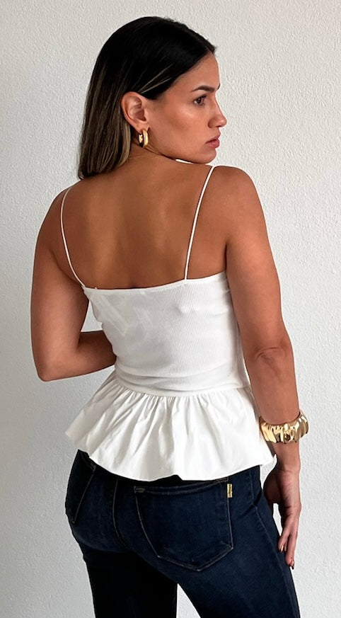 Cutely Defined Basic Bubble White Top