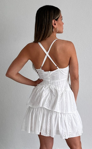 Sunny Day Stunner White Eyelet Dress