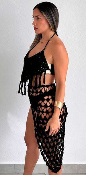 Playa Perfection Black Crochet Cover-Up