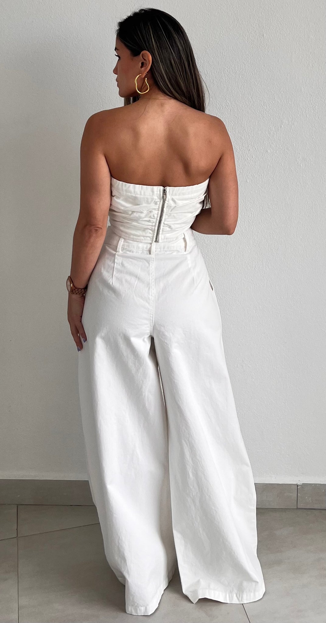 Trendy Attitude Denim Palazzo Two-Piece Set