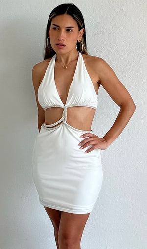 Sensational Confidence White Halter Bodycon Dress – Zil boutique
