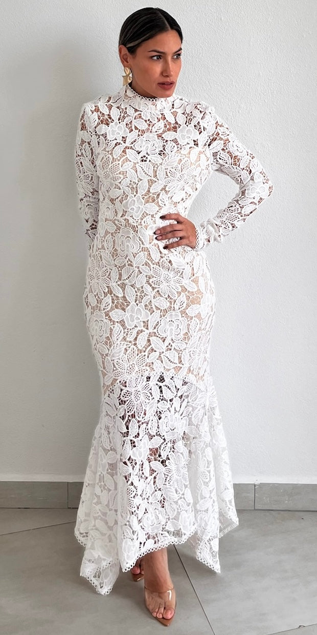 Romantic Disposition White Lace Midi Dress – Zil boutique Romantic Disposition White Lace Midi Dress – Zil boutique