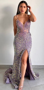 Shining Romance Lace & Sequins Formal Gown