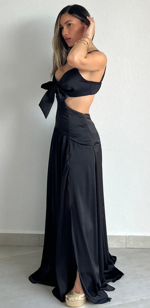 black maxi dress for work Floor Length Casual Maxi Dress With Sleeves Buy Trendy Bougainvillea Black Sleeves Work Maxi Dress Elegant