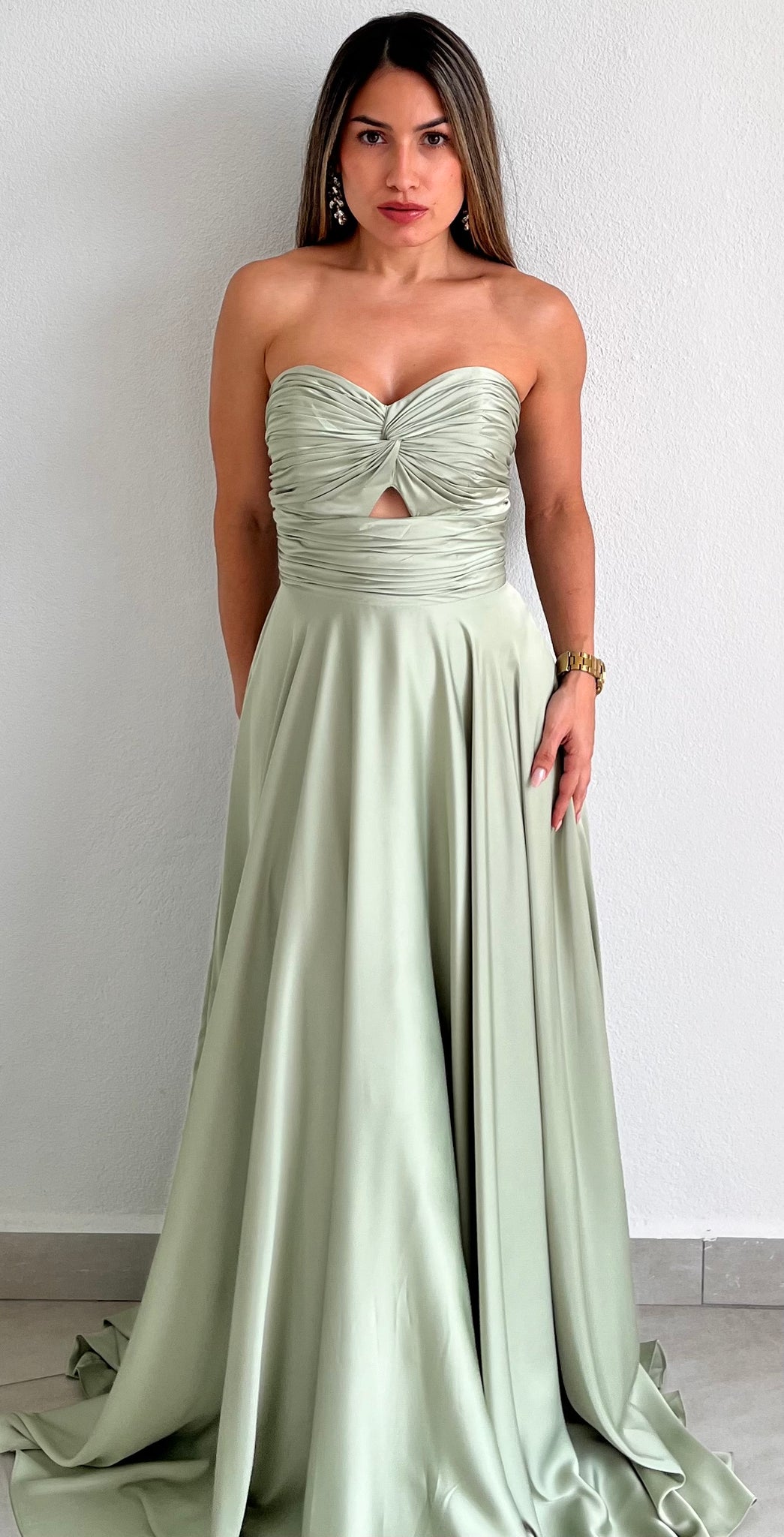 Ready for Romance Sage Strapless Gown