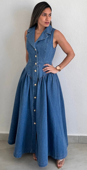 Decidedly Precious Button-Front Midi Dress