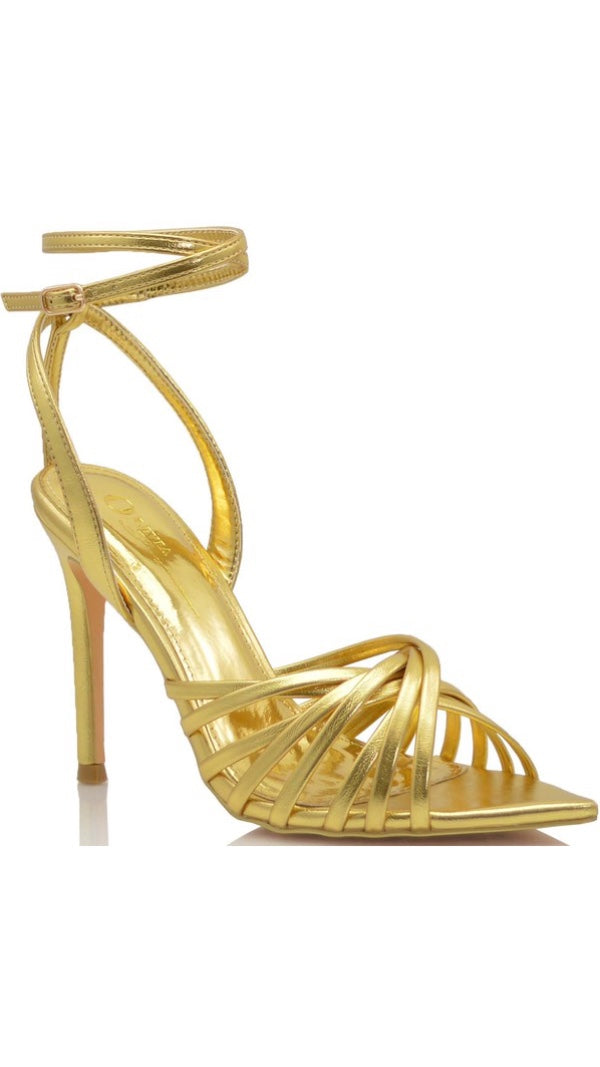 Classy Attitude Gold Strappy Heels