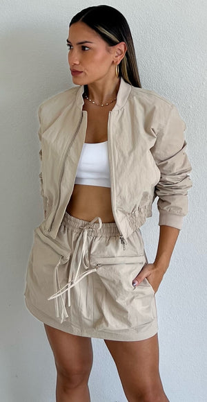 Style Expedition Beige Jacket Two-Piece Set