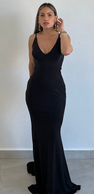 I Bring that Sexy Back Black Shimmer Formal Gown