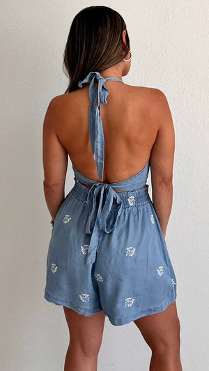 Flirty Daydreamer Denim Two-Piece Set