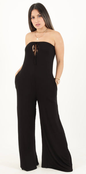 Just Let It Be Comfy Black Knit Jumpsuit