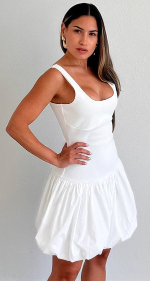 Posh & Cute White Bubble Dress