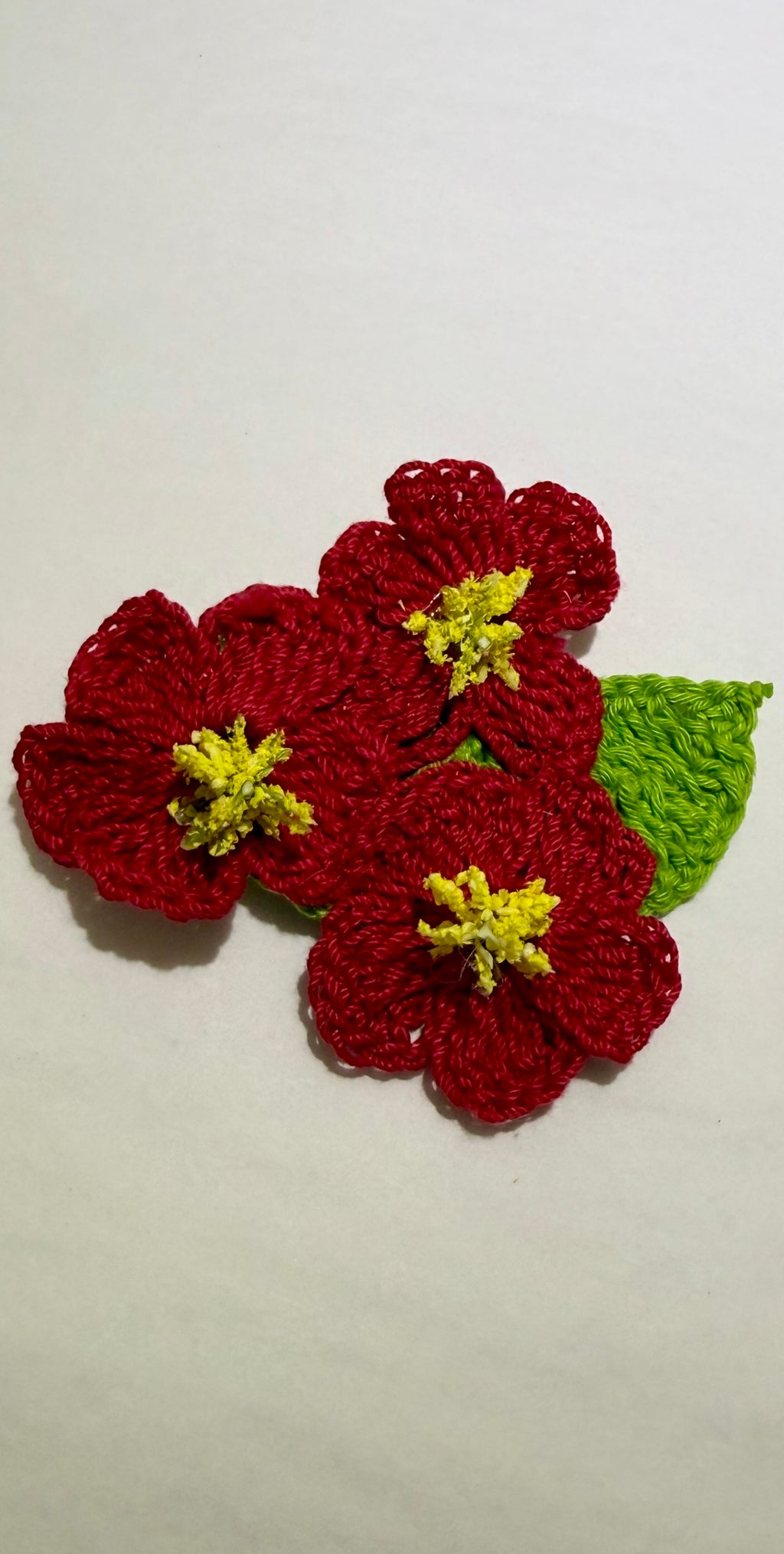 Crochet Three Amapolas Headpiece Clip