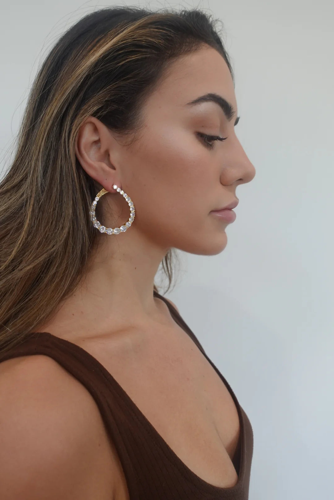 Naomi CZ Gold Rhinestones Earrings