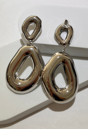 Tasteful & Bold Silver Teardrop Earrings