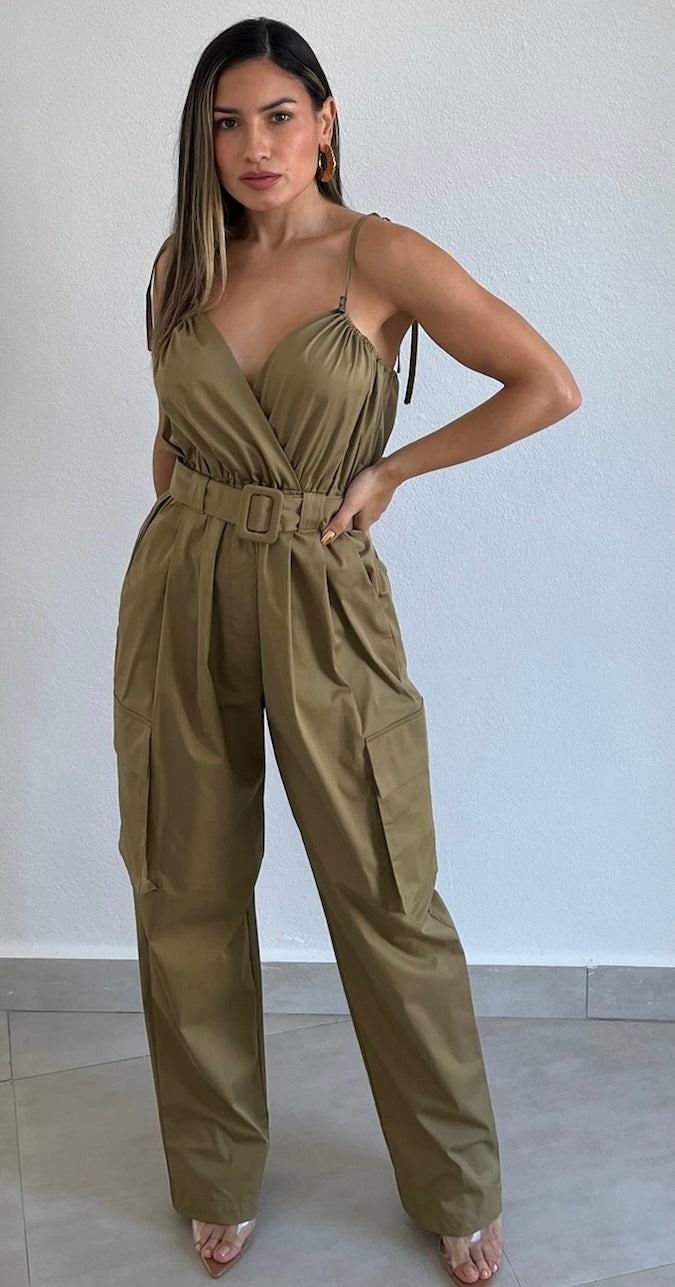 Signature Style with Olive Cargo Jumpsuit