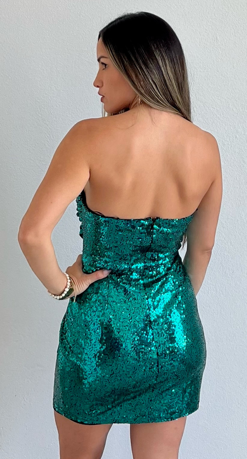 Out for the Evening Corset Sequins Bodycon Dress