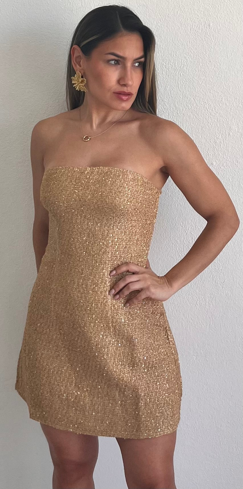 The Golden Girl Strapless Dress