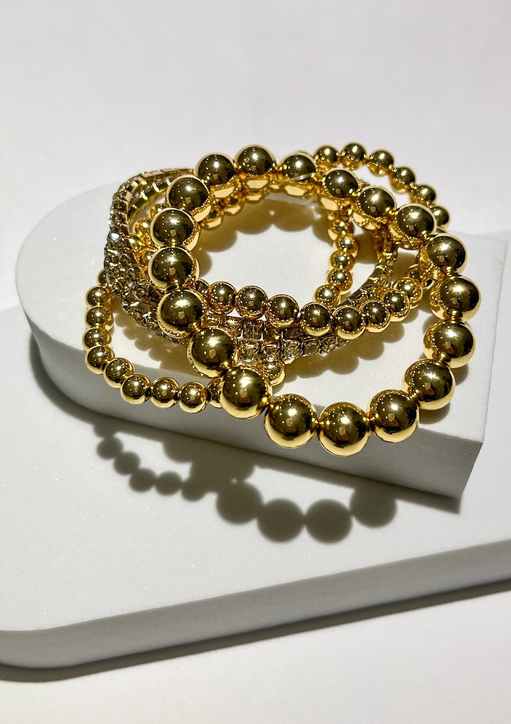 Glittering Impulse Gold Five-Piece Bracelet Set