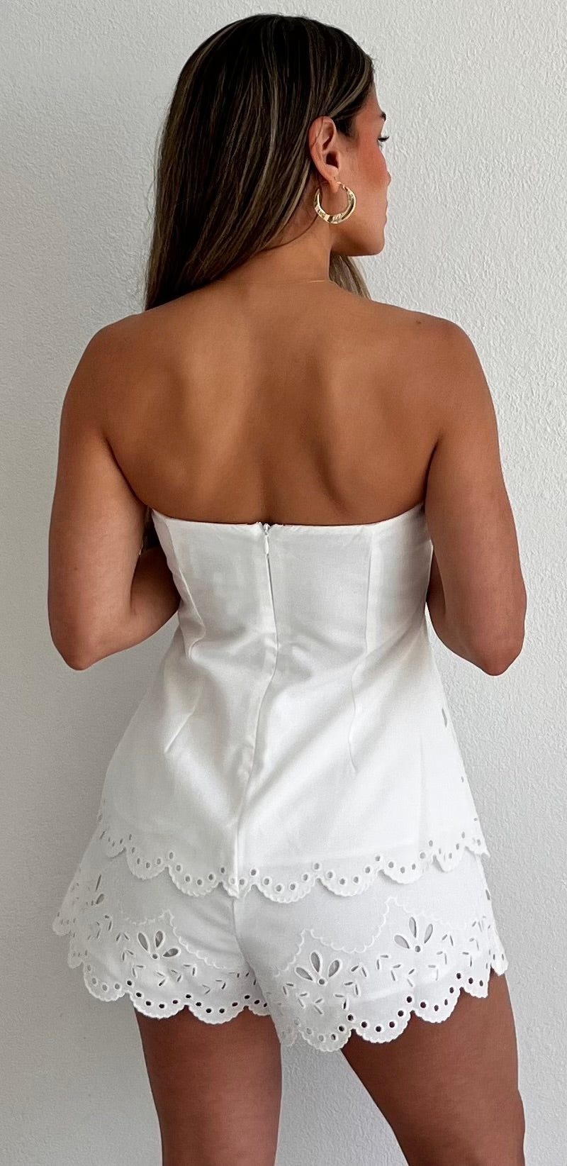 Flirtatious in Florence White Eyelet Two-Piece Set