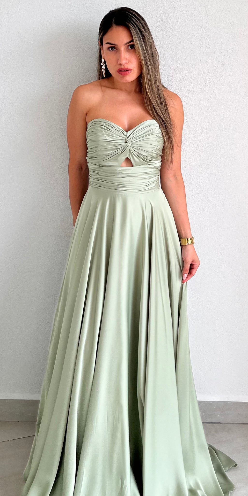 Ready for Romance Sage Strapless Gown