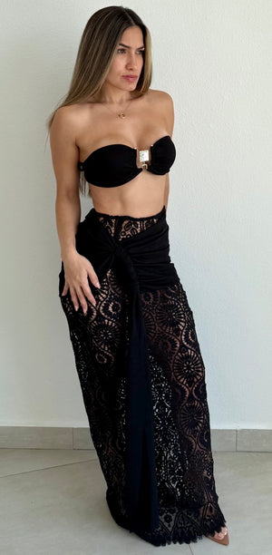 Mermaid in Lace Black Two-Piece Set
