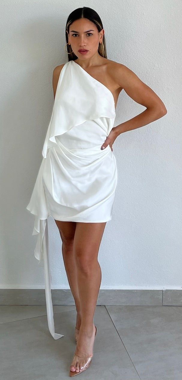 Love Me Tonight White One-Shoulder Dress