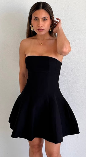 Classy & Fun Black Fit & Flare Dress