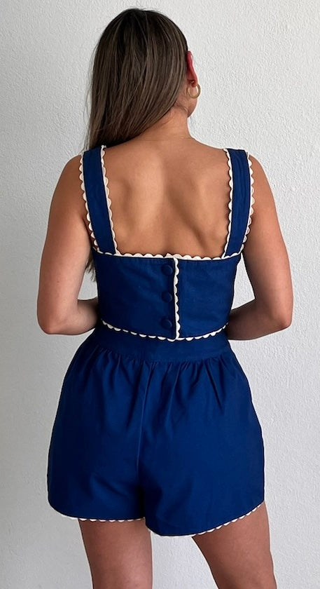 Greece Style Embroidered Two-Piece Set
