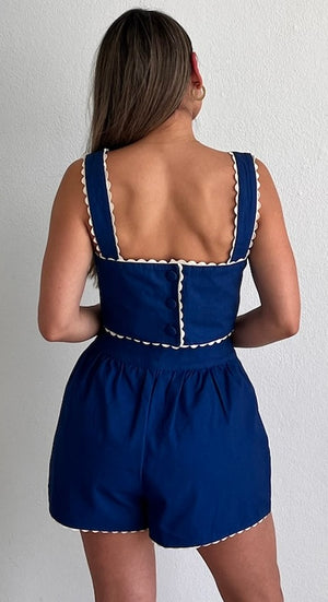 Greece Style Embroidered Two-Piece Set