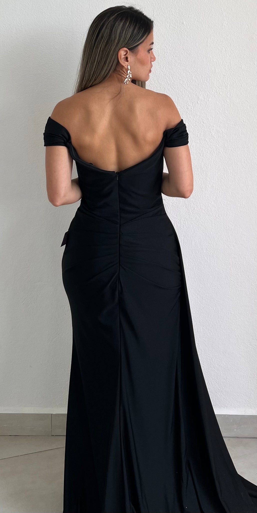Keep It Elegant Black Off-Shoulder Formal Gown