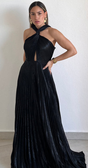 Keep You Enchanted Black Pleated Long Dress – Zil boutique