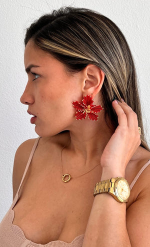 Amapola Green Statement Earrings