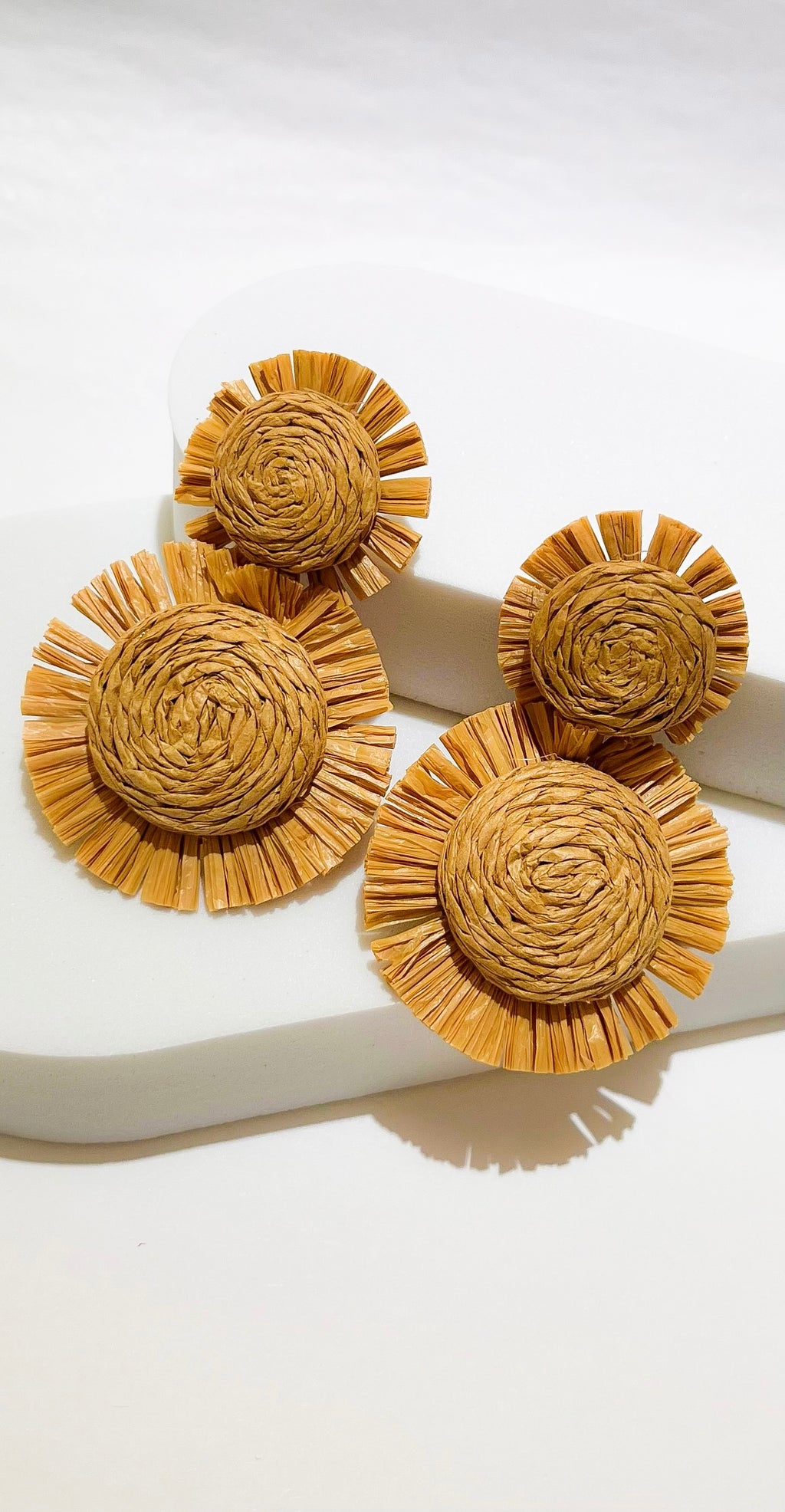 Sunny Statement Raffia Earrings