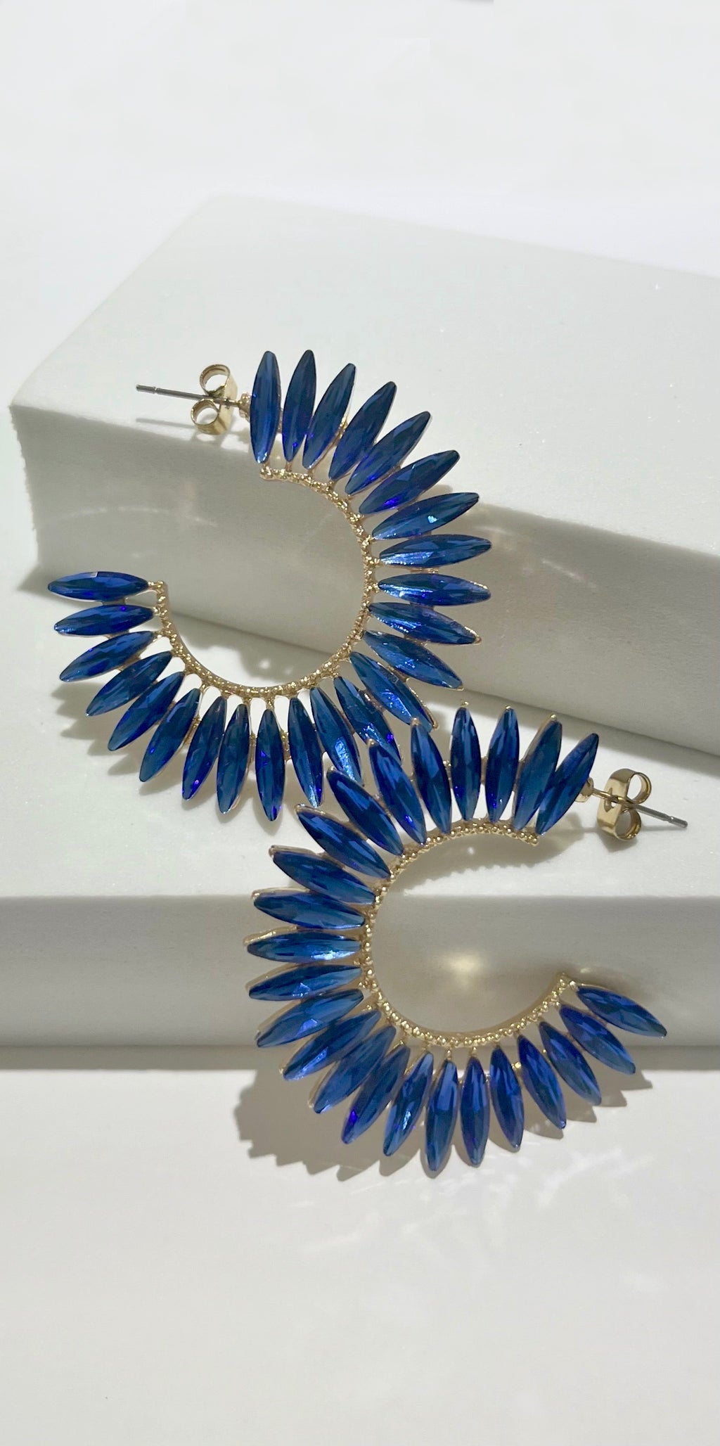 Glowing with Gems Royal Blue Stones Earrings
