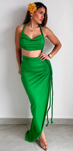 Islay Tropical Braided Green Maxi Dress