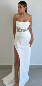 Romantic Way White Corset Long Dress