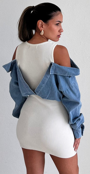 Enviably Cool Denim Long Sleeves Dress