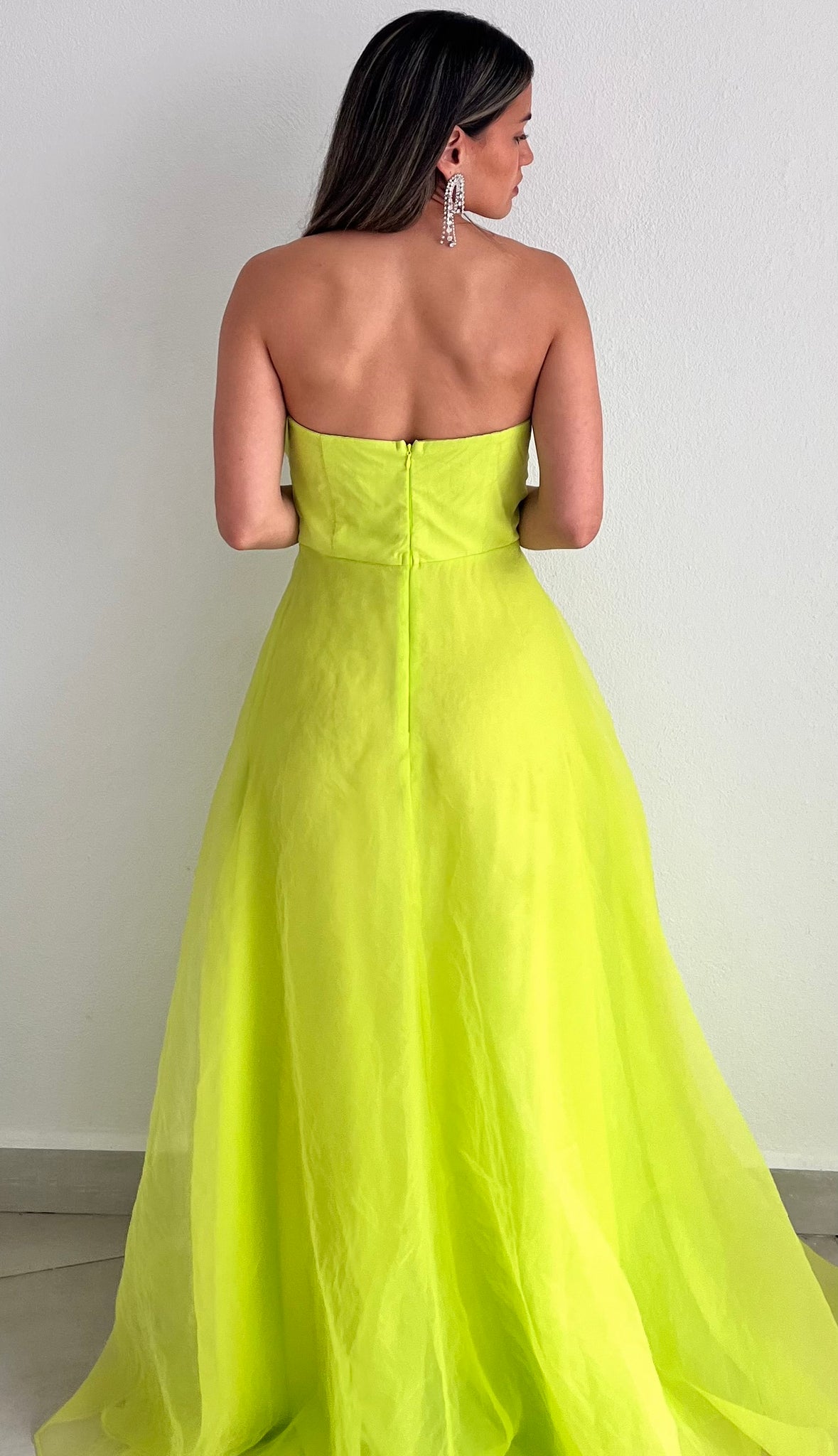 Brighter Side Strapless Lime Formal Dress