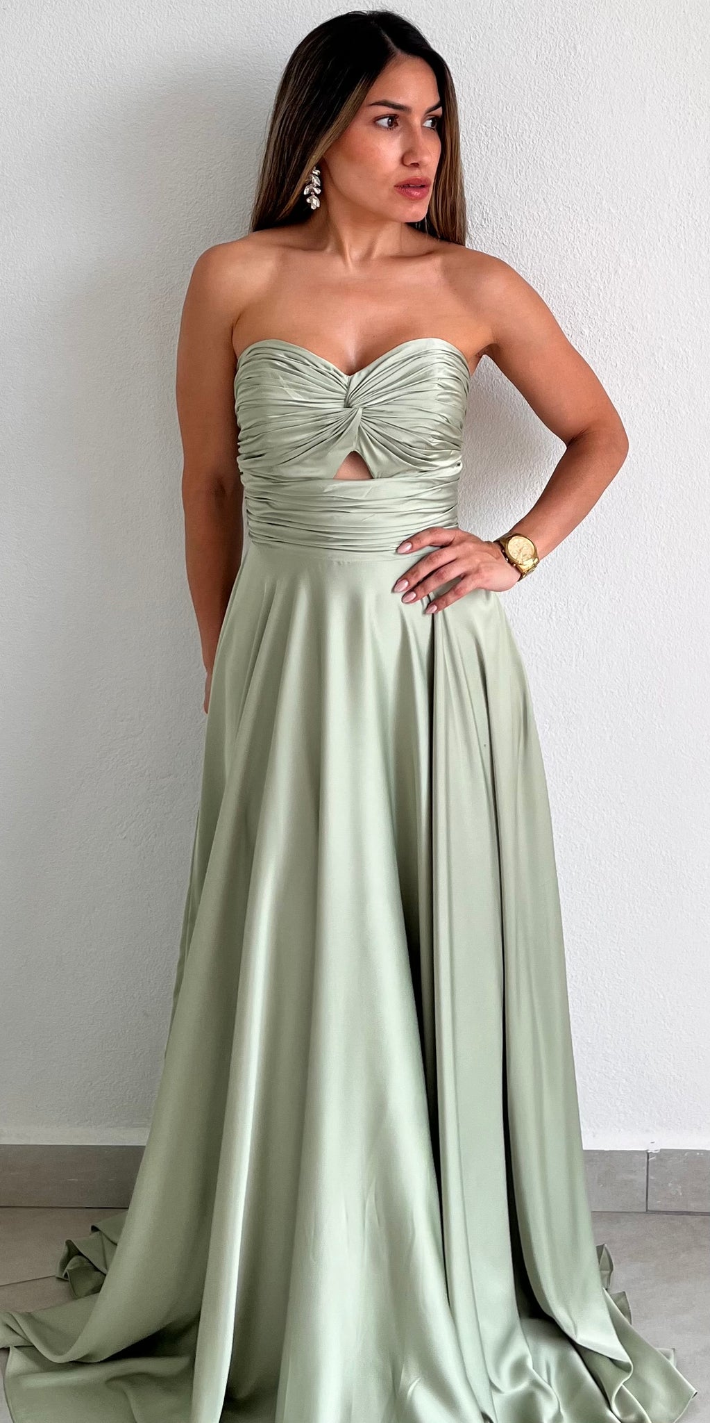 Ready for Romance Sage Strapless Gown